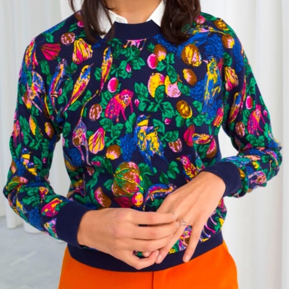 & OTHER STORIES Jungle Print Sweater XS